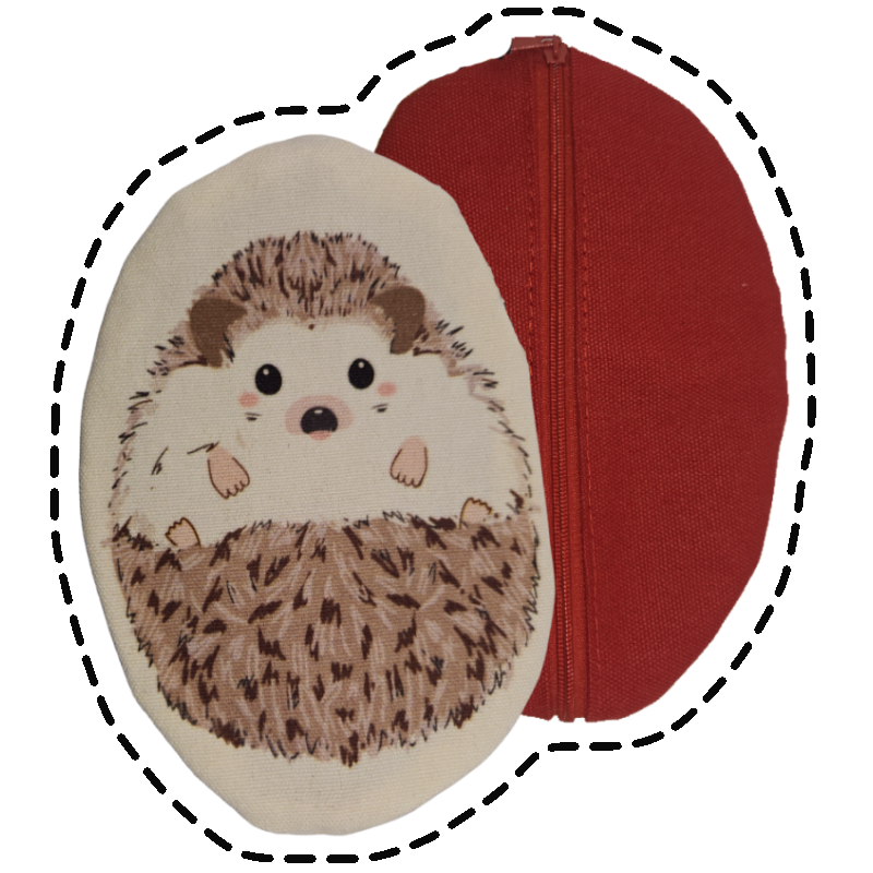 【現貨】illusie300 可愛動物塗鴉帆布收納包 零錢包 袋中袋 化妝包 鯨頭鸛 柴犬 牡丹鸚鵡 長尾山雀-規格圖4