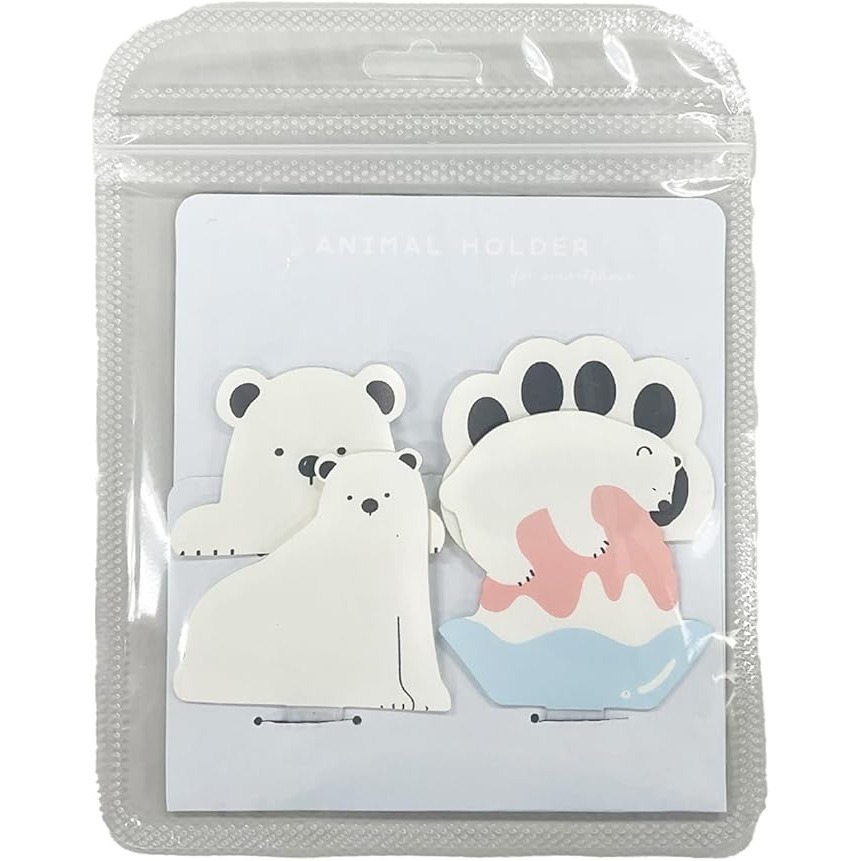 【現貨】illusie300 一組4入可愛動物造型手機掛繩墊片 北極熊 長尾山雀 固定片 吊繩掛片 夾片 無黏貼-細節圖3
