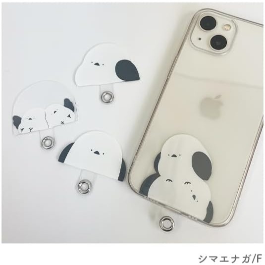 【現貨】illusie300 一組4入可愛動物造型手機掛繩墊片 北極熊 長尾山雀 固定片 吊繩掛片 夾片 無黏貼-細節圖6