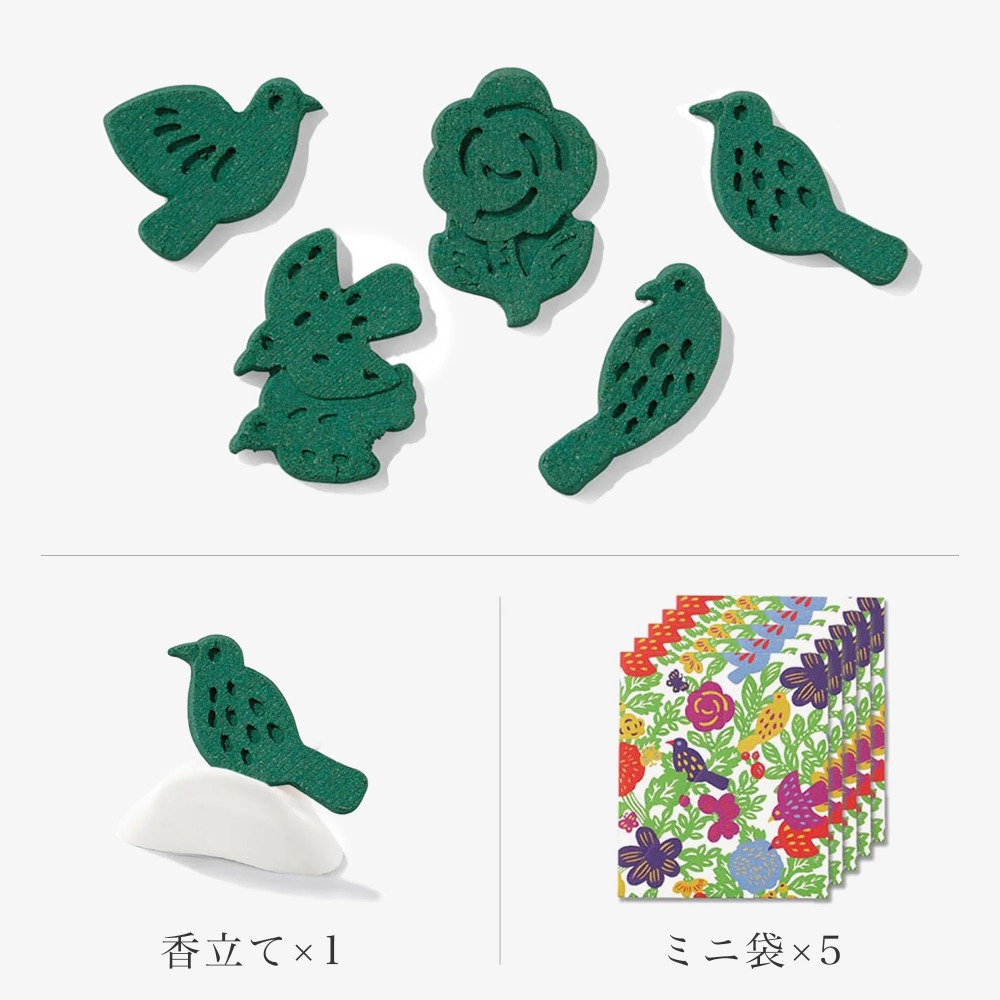 【現貨】SOU SOU×千趣會 紋樣造型印香 香氛袋 香袋 附香座 一組5入 不須打篆♡萌獸動物園♡-規格圖6