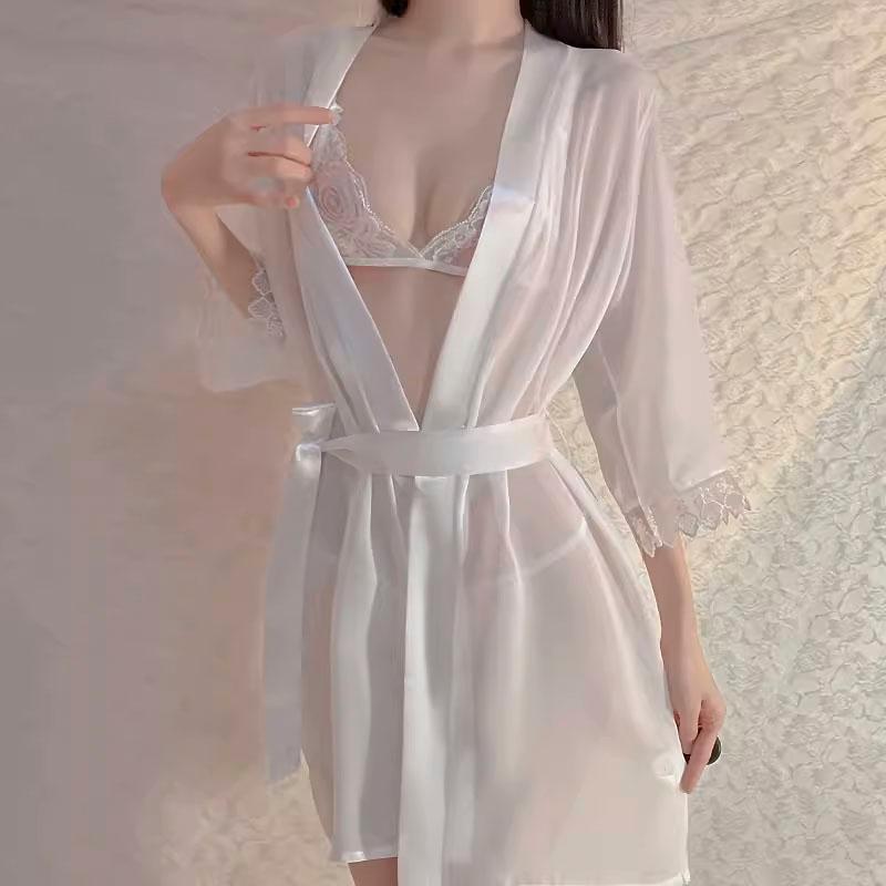 台灣現貨 性感冰絲睡袍 情趣內衣 罩衫浴袍 成人睡衣 性感套裝 Tidal.潮汐情趣-細節圖3