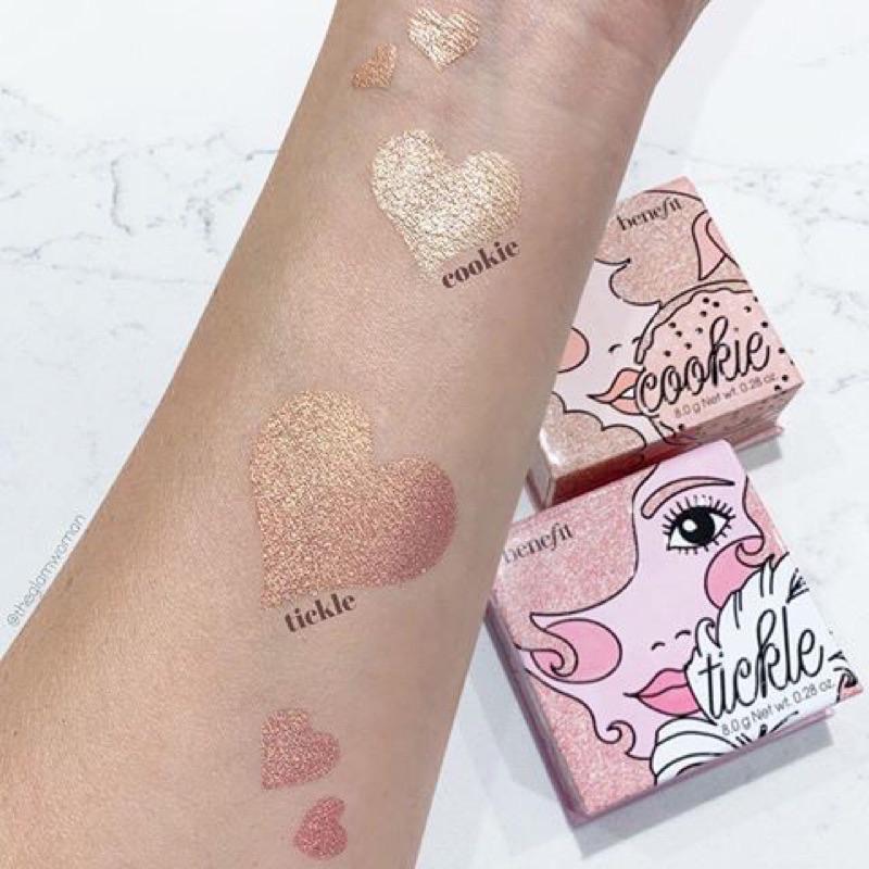 現貨Benefit貝玲妃粉金艷炫光香檳金蒲公英打亮蜜粉餅高光餅乾珠光金光提亮腮紅修容cookie 8g-細節圖3
