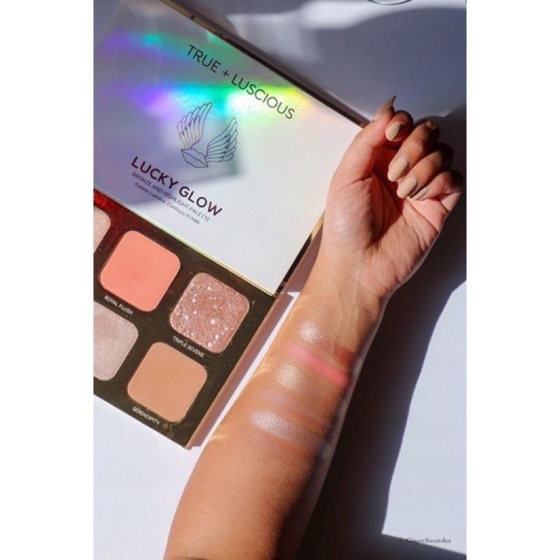 美國現貨true + luscious lucky glow bronze palette多功能盤眼影腮紅陰影打亮修容盤-細節圖2