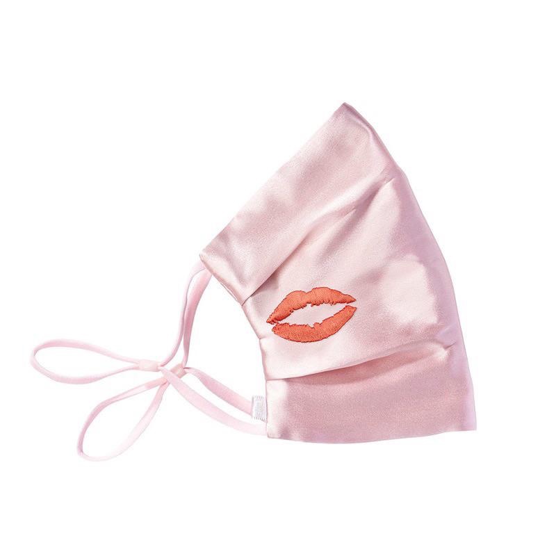 英國代購現貨Slip 真絲口罩絲質silk Kiss粉色唇印限定可重複使用口罩 100%桑蠶絲可調節面罩-細節圖5