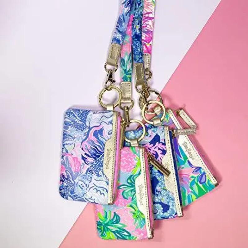 美國代購現貨Lilly Pulitzer  印花證件夾錢包拉鍊鑰匙扣錢包卡片證件盒-細節圖4