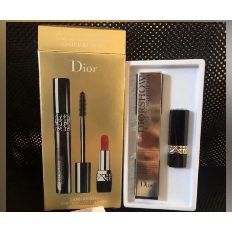 現貨在台Dior 迪奧絕對搶眼飛翹睫毛膏+精巧藍星口紅唇膏#999 限定組合Diorshow Pump ＇n＇ Set-細節圖2
