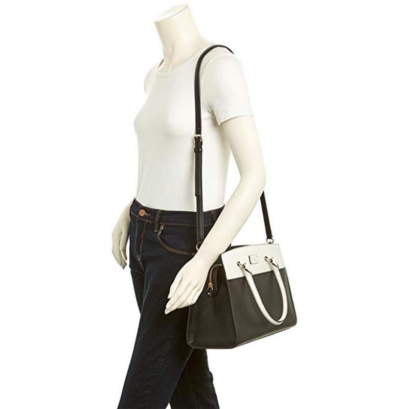 Kate spade全新正品黑白手提包側背包通勤包-細節圖8