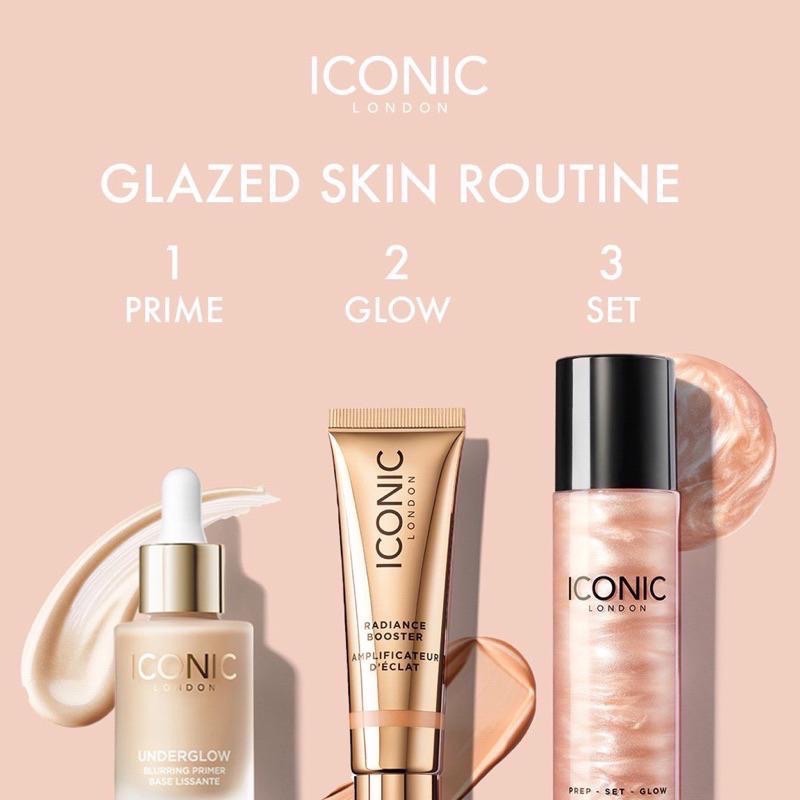 美國代購現貨ICONIC LONDON Prep Set Glow光澤定妝噴霧經典版流沙妝前保濕original-細節圖5