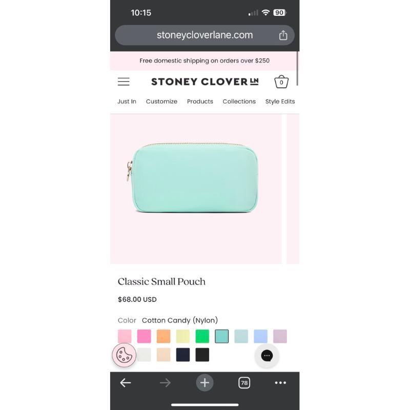 美國紐約品牌stoney clover lane small pouch經典化妝包旅行包少女風薄荷綠-細節圖4