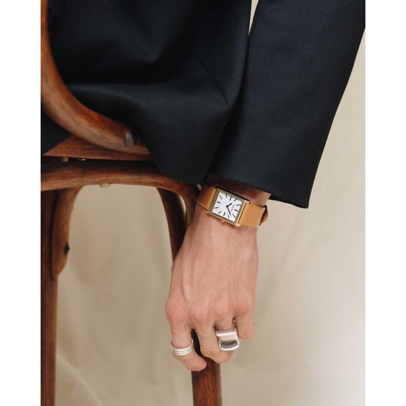 BREDA  Virgil手錶文青男表鱷魚壓花皮革錶帶中性錶-細節圖4