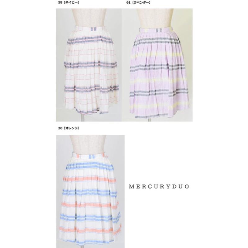 正品三折出清⬇️日牌Mercuryduo百折裙條紋及膝裙-細節圖4