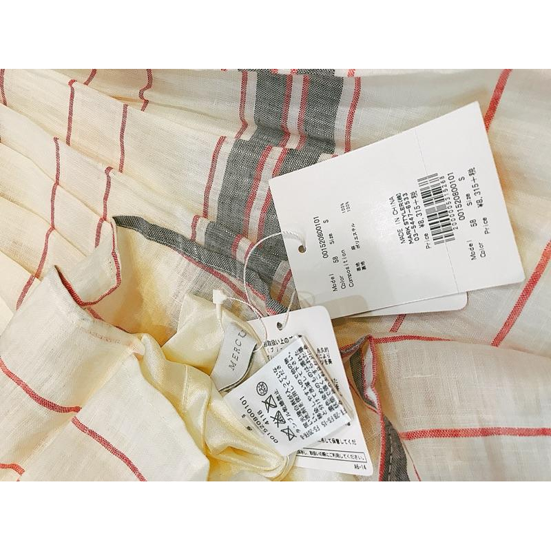 正品三折出清⬇️日牌Mercuryduo百折裙條紋及膝裙-細節圖5