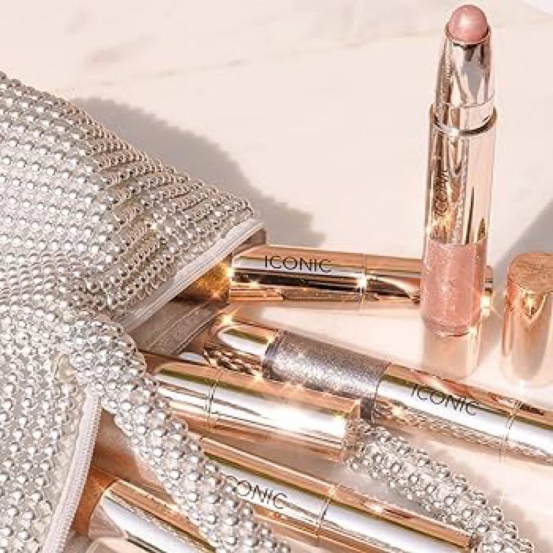 美國代購現貨ICONIC London glaze crayon兩用閃片打亮高光滾珠雙效眼影筆液態打亮champagne-細節圖2