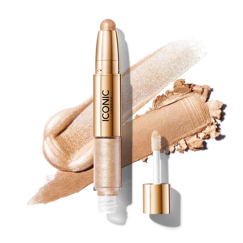 美國代購現貨ICONIC London glaze crayon兩用閃片打亮高光滾珠雙效眼影筆液態打亮champagne-細節圖3