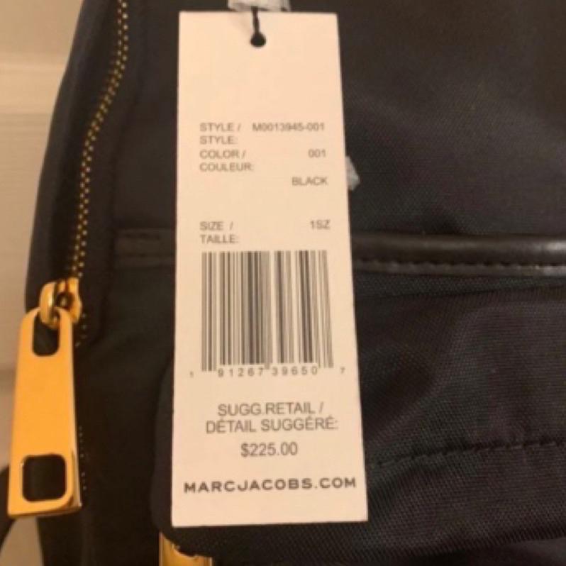 美國代購直送 MJ Marc Jacobs尼龍後背包小號 隨身包 黑色旅遊包提把-細節圖6