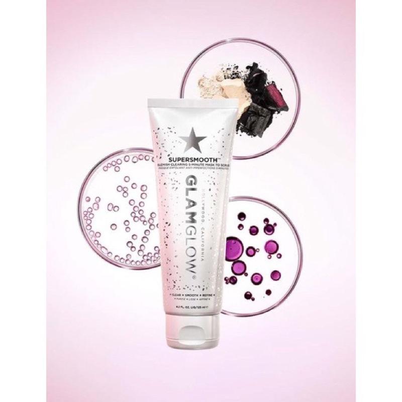 美國代購現貨Glamglow SuperSmooth 高嶺土深層清潔磨砂5 分鐘面膜去角質二合一兩用潔面乳洗面乳-細節圖2