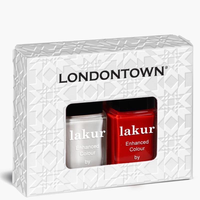 美國代購現貨londontown lakur指甲油組合套裝正紅色銀色-細節圖3