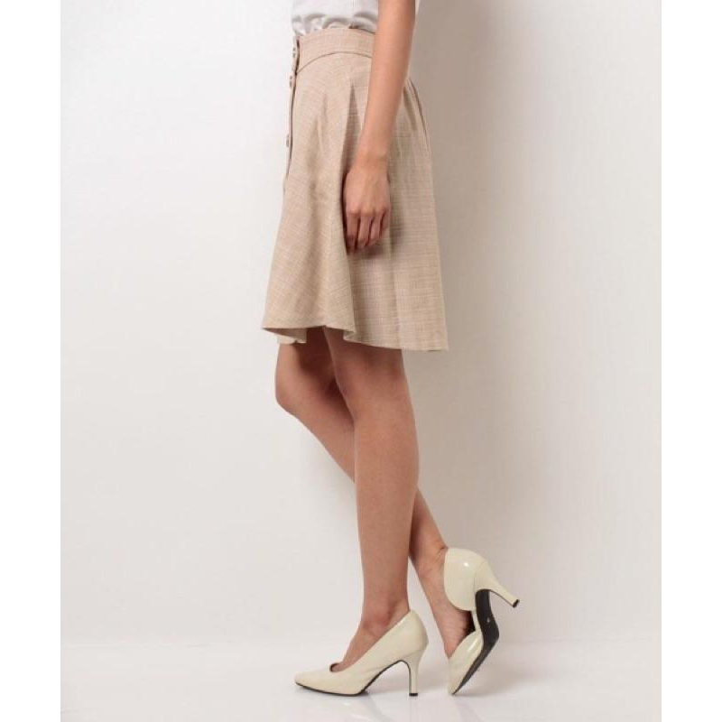 日本全新吊牌專櫃正品Dazzlin氣質小香風格紋復古傘裙鈕扣半身裙-細節圖4