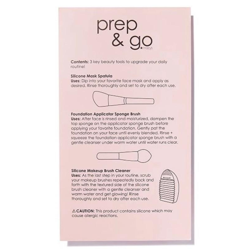 Prep&go 化妝品清潔工具 美國梅西百貨macys 化妝刷 洗刷版清潔 化妝包 旅行套裝組合 粉底刷 化妝海綿 全新-細節圖2