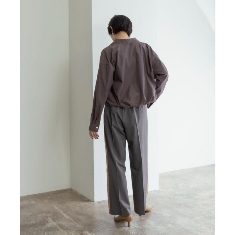 日本貴牌Eimee law高質感大人感西裝褲寬褲測條文設計直筒顯瘦拼接-細節圖3