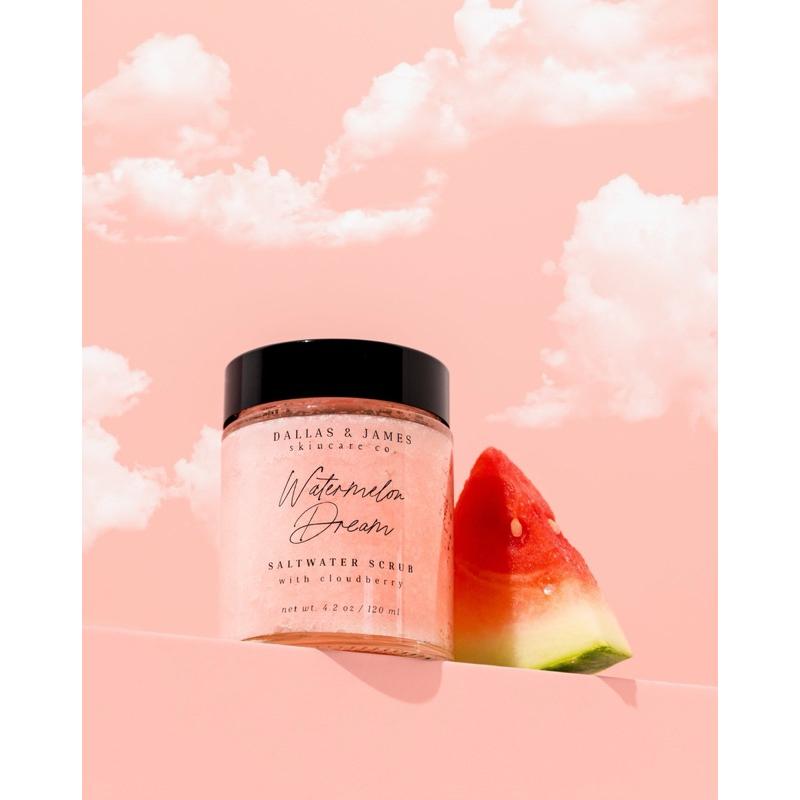 美國代購現貨Dallas & James Skincare Co. 西瓜夢幻死海鹽磨砂膏 角鯊烷面部肌膚身體去角質-細節圖4