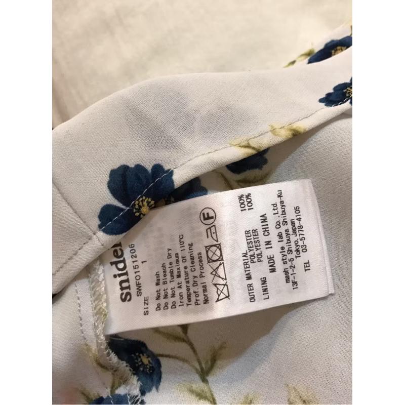 日貨專櫃正品SNIDEL 荷葉邊無袖碎花洋裝花柄氣質裙子連身裙-細節圖5