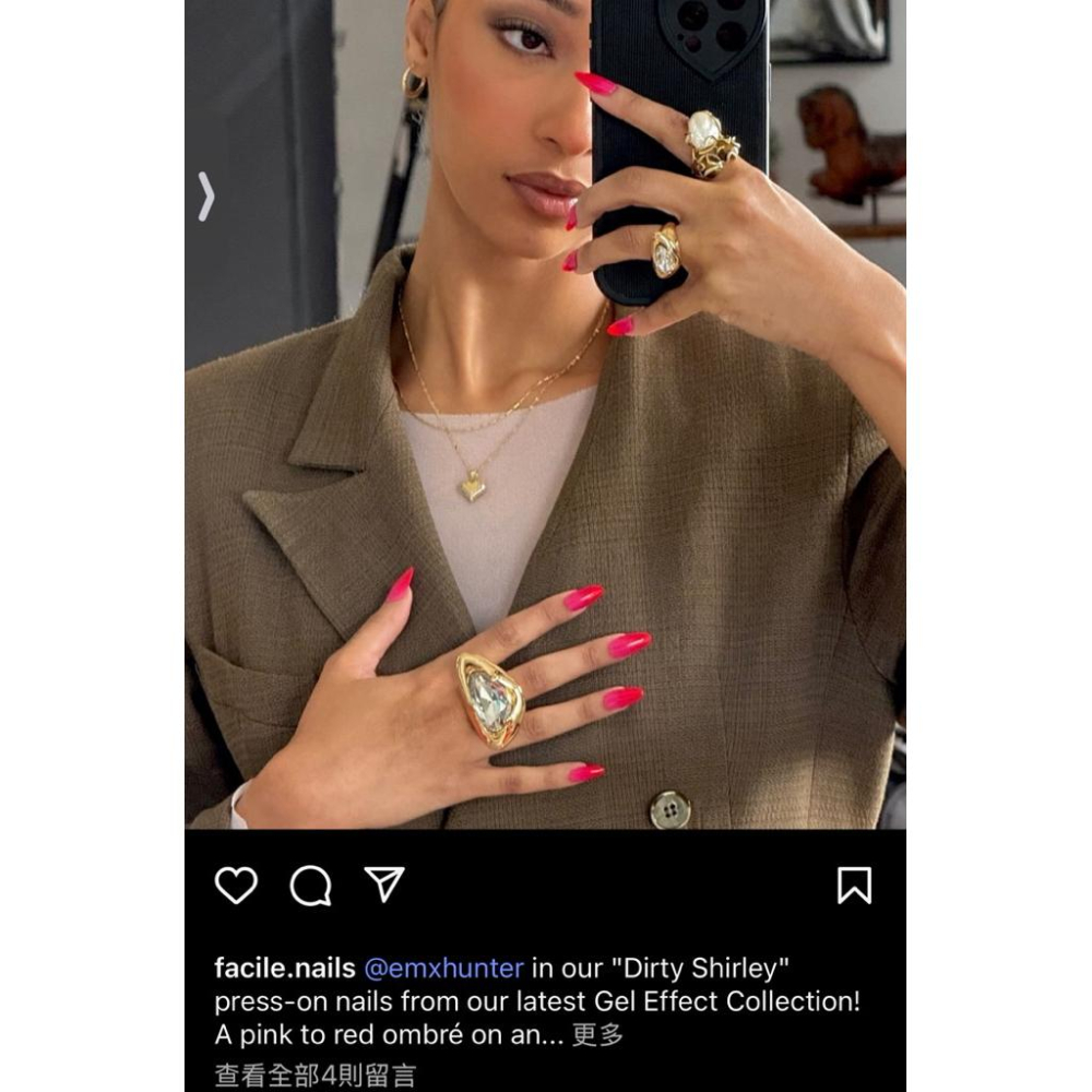 加拿大品牌ig歐美部落客推薦Facile Press On Nails 假指甲片 紅色甲片 美甲 無光療指甲-細節圖2