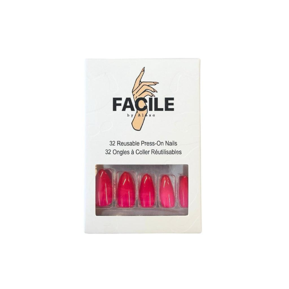加拿大品牌ig歐美部落客推薦Facile Press On Nails 假指甲片 紅色甲片 美甲 無光療指甲-細節圖5