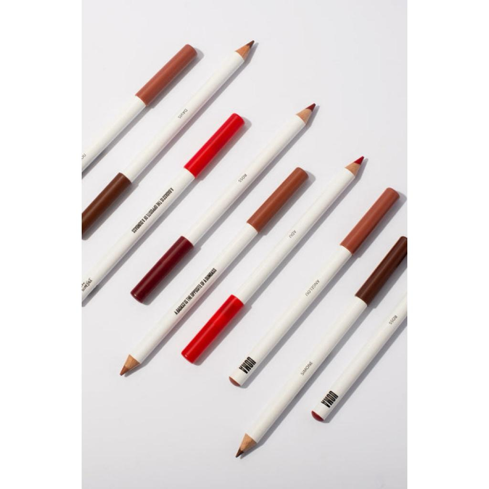 玫瑰豆沙色💋美國現貨UOMA BADASS唇線筆ROSS啞光滑順口紅 唇筆唇膏霧感顯色 不易暈染-細節圖2