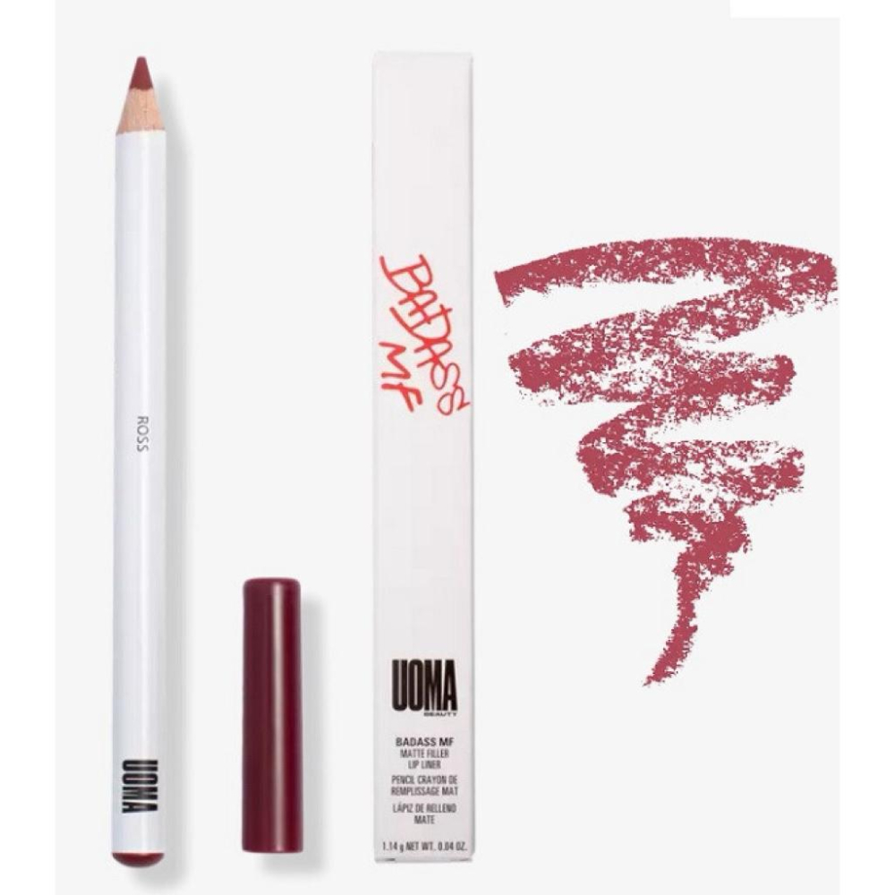 玫瑰豆沙色💋美國現貨UOMA BADASS唇線筆ROSS啞光滑順口紅 唇筆唇膏霧感顯色 不易暈染-細節圖4