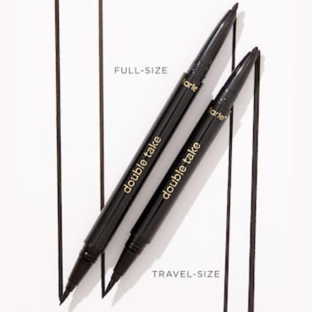 現貨 🔥tarte Double Take 二合一眼線筆 黑色雙頭液態＋眼線膠筆 防水持久-細節圖2