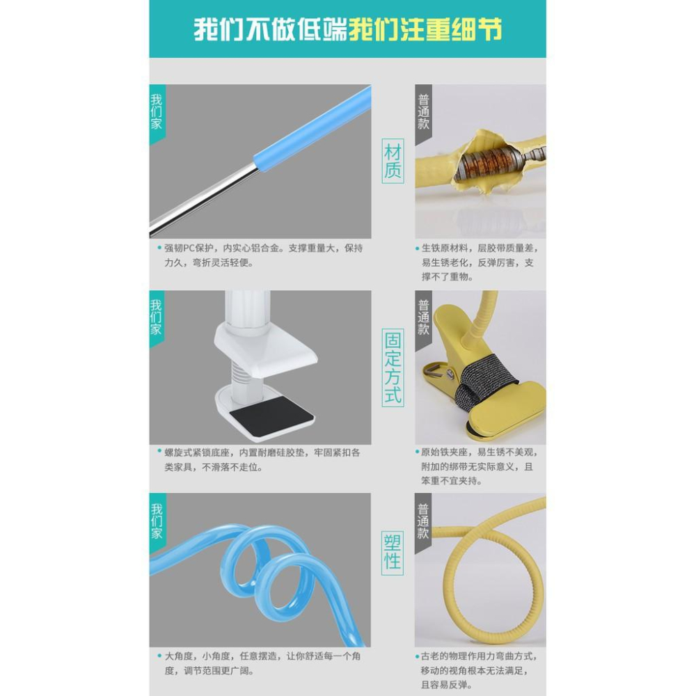 懶人手機支架 床頭手機夾子 手機床頭支架 138公分-細節圖8