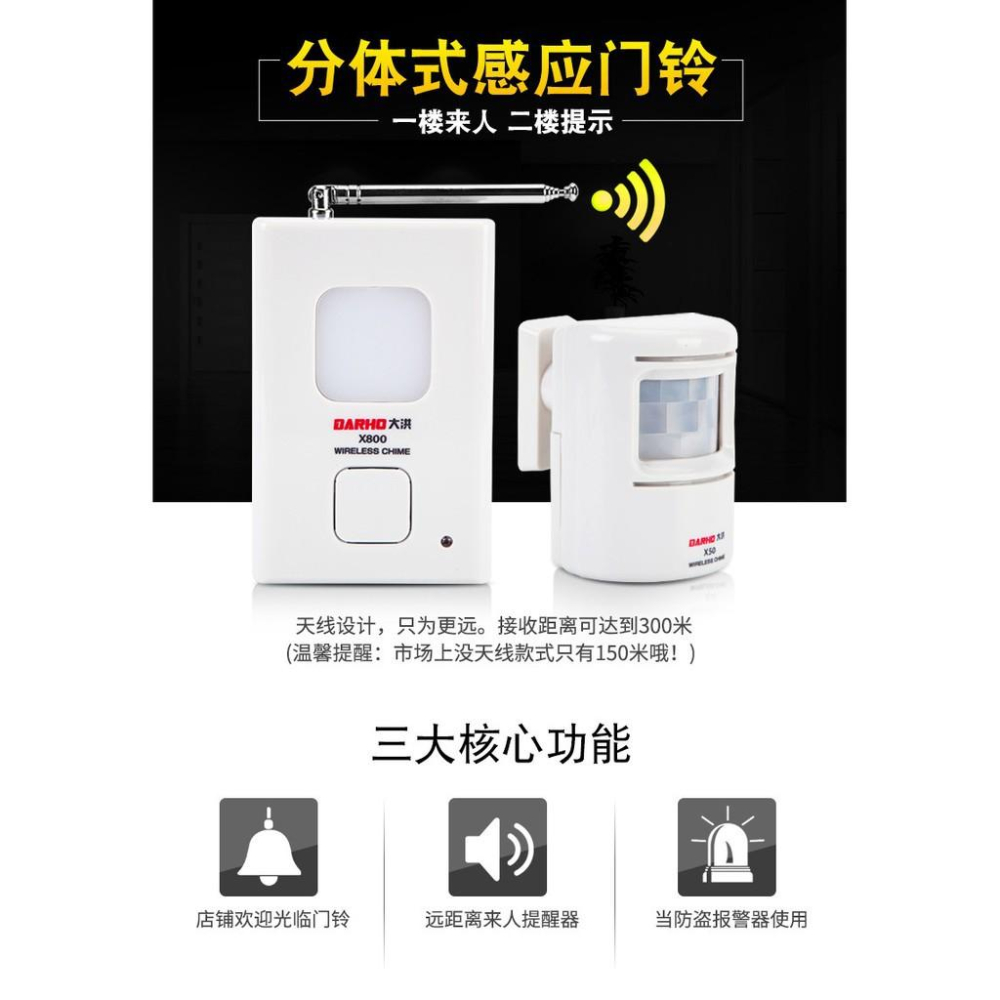 【大洪第三代分體式防盜警報器】歡迎光臨提示器-細節圖2