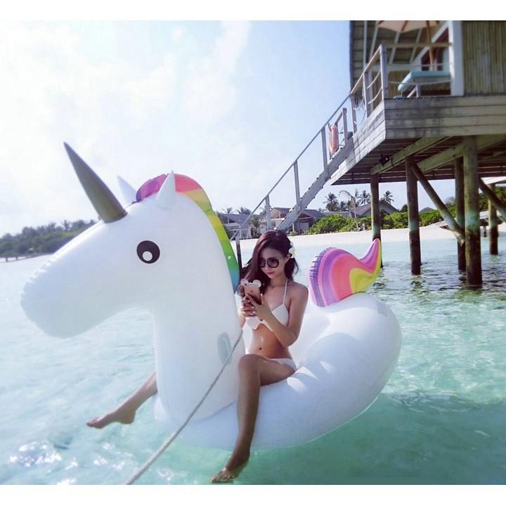 (275加大款可平躺兩人)獨角獸泳圈充氣坐騎 獨角獸 浮床 泳衣 春納 墾丁 防水袋 游泳池 充氣床 送修補包-細節圖4