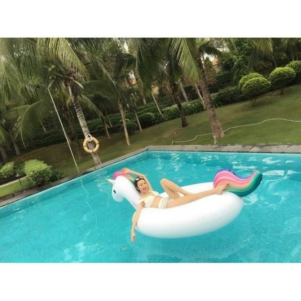(275加大款可平躺兩人)獨角獸泳圈充氣坐騎 獨角獸 浮床 泳衣 春納 墾丁 防水袋 游泳池 充氣床 送修補包-細節圖5