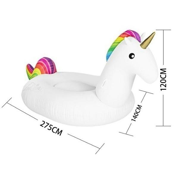 (275加大款可平躺兩人)獨角獸泳圈充氣坐騎 獨角獸 浮床 泳衣 春納 墾丁 防水袋 游泳池 充氣床 送修補包-細節圖7