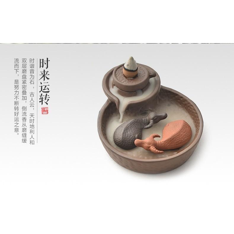 【大量現貨 送50顆倒流香】牛(扭)轉乾坤 金魚(金玉)滿堂 倒流香爐 陶瓷香爐 茶具 生日 送禮-細節圖5