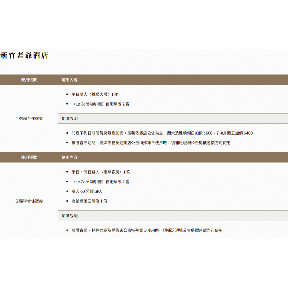 老爺大酒店 聯合住宿券 台北/台南/礁溪老爺/新竹/知本/北投/台中大毅/南港老爺行旅/南西老爺/林森老爺 有價券-細節圖7