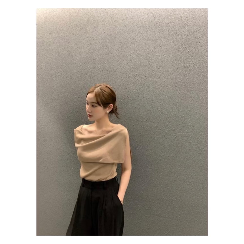 La Maison 時髦休閒船領造型露肩條紋針織衫上衣-細節圖2