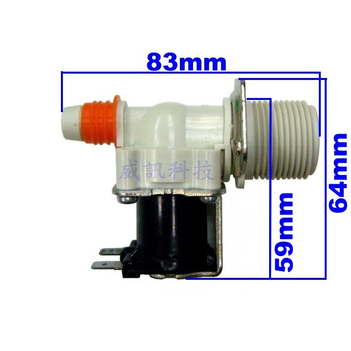 10Y03M04D 洗衣機進水閥一進一出 180度 AC110V，附2顆電線壓接端子-細節圖3