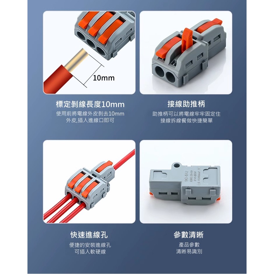 9397 1對2快速接線端子可拼接 適用電線:AWG20~10/0.5~6mm²-細節圖4