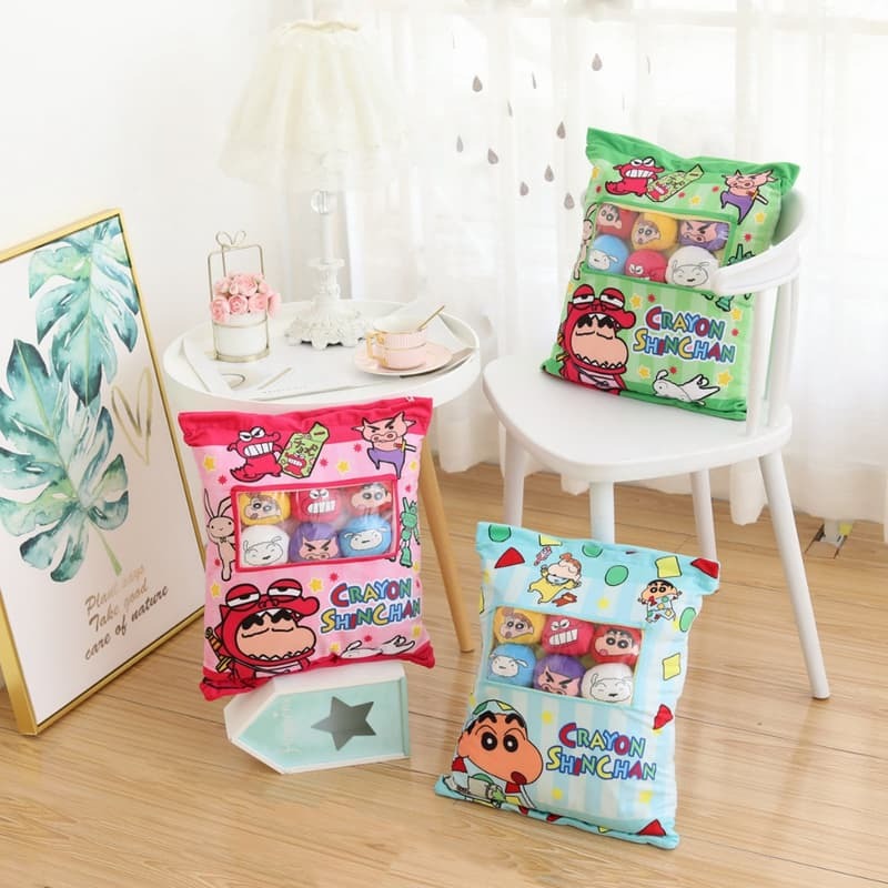 《雜物》【現貨】 蠟筆小新 抱枕 零食抱枕 玩偶 一袋-細節圖3