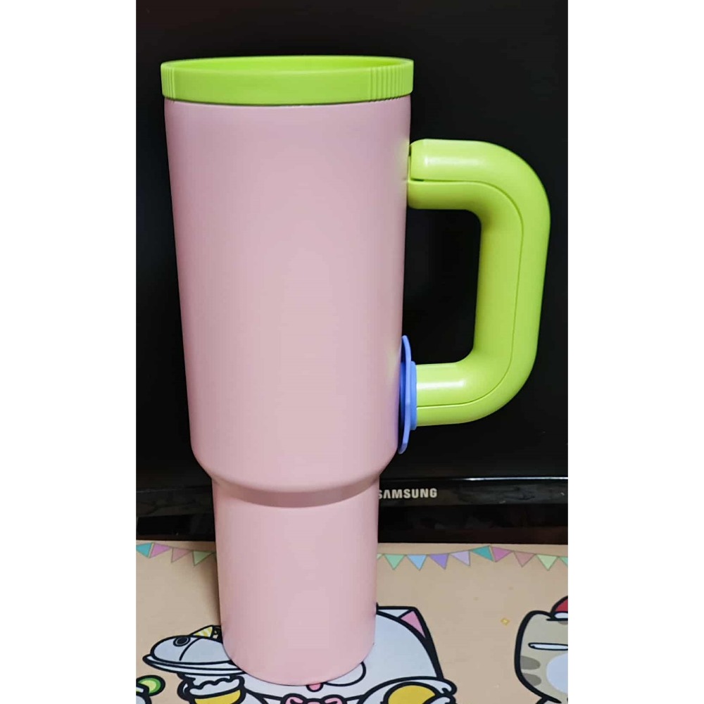 《雜物》【☆24小時限時現貨☆】 特賣 1200ml 冰霸杯 不鏽鋼 冰霸杯 附吸管 手柄杯 吸管杯 飲料杯-規格圖2