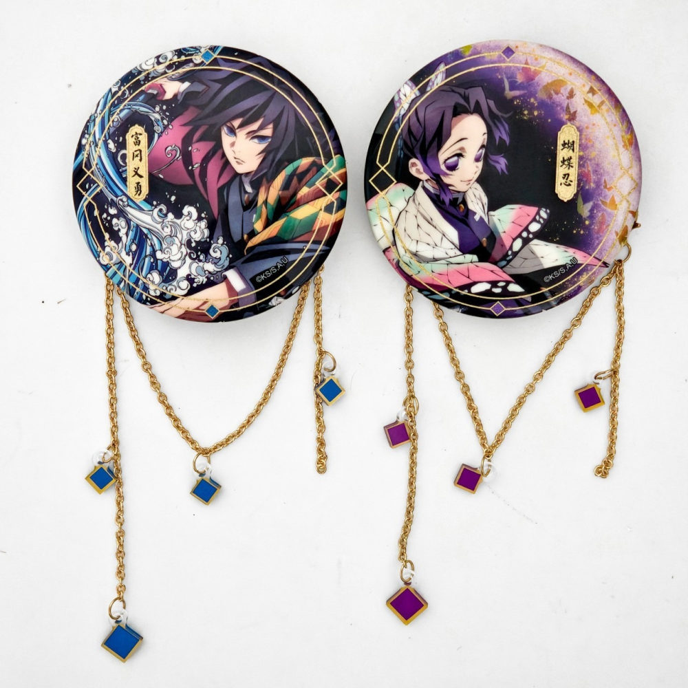 《周邊》陸版官方 正版授權 鬼滅之刃 全集中展 插畫 掛鏈徽章 炭治郎 禰豆子 我妻善逸 煉獄杏壽郎 宇髄天元 胡蝶忍-細節圖4