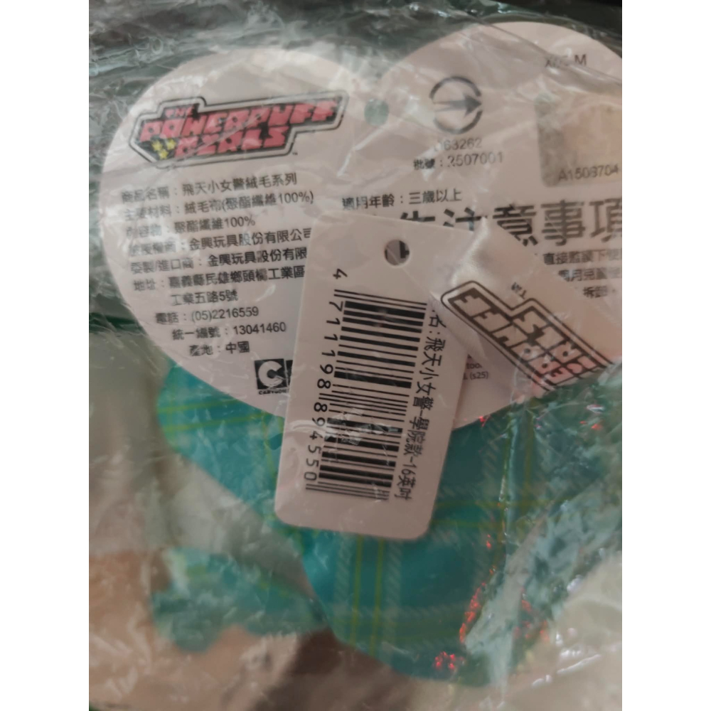 《周邊》【現貨】特賣 台灣 代理版 CN卡通 Cartoon Network 飛天小女警 學院系列 娃娃 16吋 毛毛-細節圖4