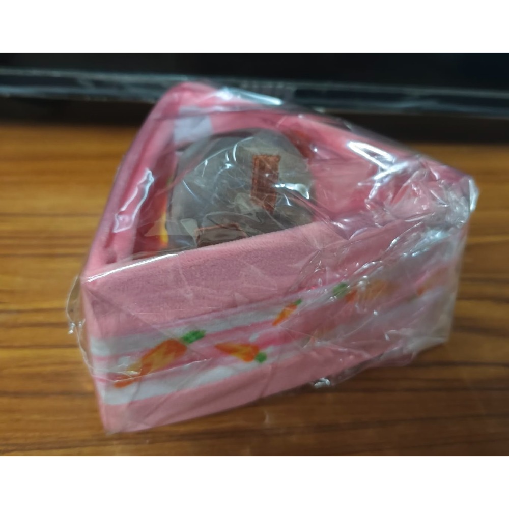 《周邊》【現貨】特賣 正版授權 代理版 天竺鼠車車 PUI PUI 阿比 泰迪 巧克力 三角蛋糕收納盒 絨毛收納盒-規格圖5