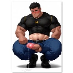 《周邊》肌肉 肌肉男 體育生 壓克力立牌 ArtisticJinsky 蹲姿Ver.-規格圖2