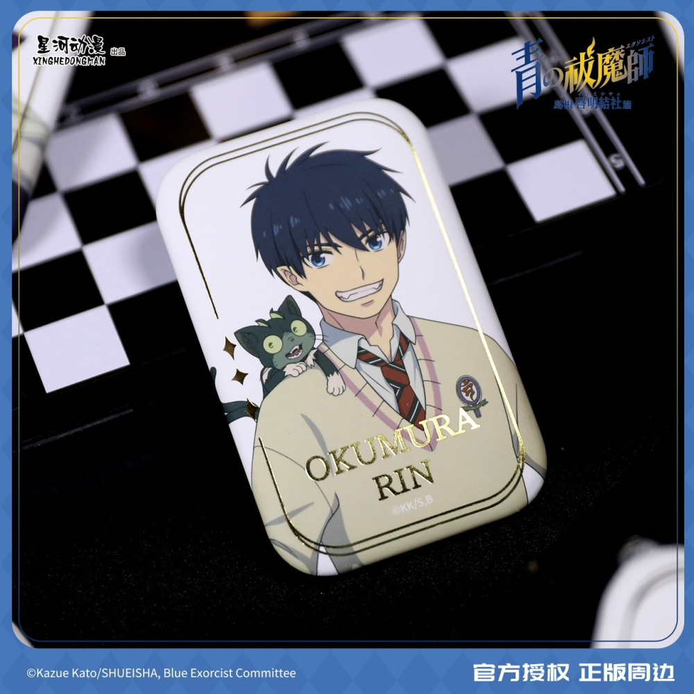 《周邊》陸版正版 青之驅魔師 島根啟明結社 燙金徽章 奧村燐 奧村雪男 小黑 志摩廉造 神木出雲 杜山詩繪美 梅菲斯特-細節圖3