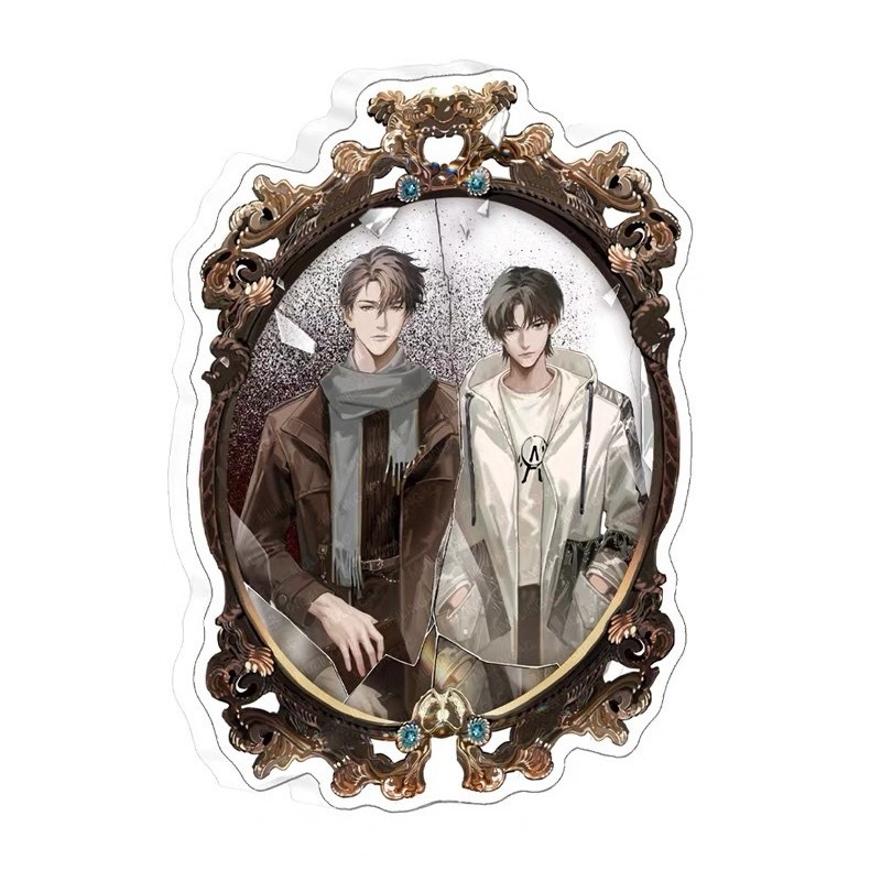 《周邊》【☆現貨☆】 陸版官方 正版授權 全球高考 耽美 BL 木蘇里 原著衍生 第四期 秦究 游惑 鏡 異形流沙壓克力-細節圖2