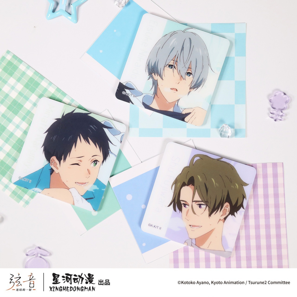 《周邊》陸版官方 正版授權 弦音 風舞高中弓道部 連結的一射 運動 方形冰箱貼 方形徽章 鳴宮湊 藤原愁 二階堂永亮-細節圖2